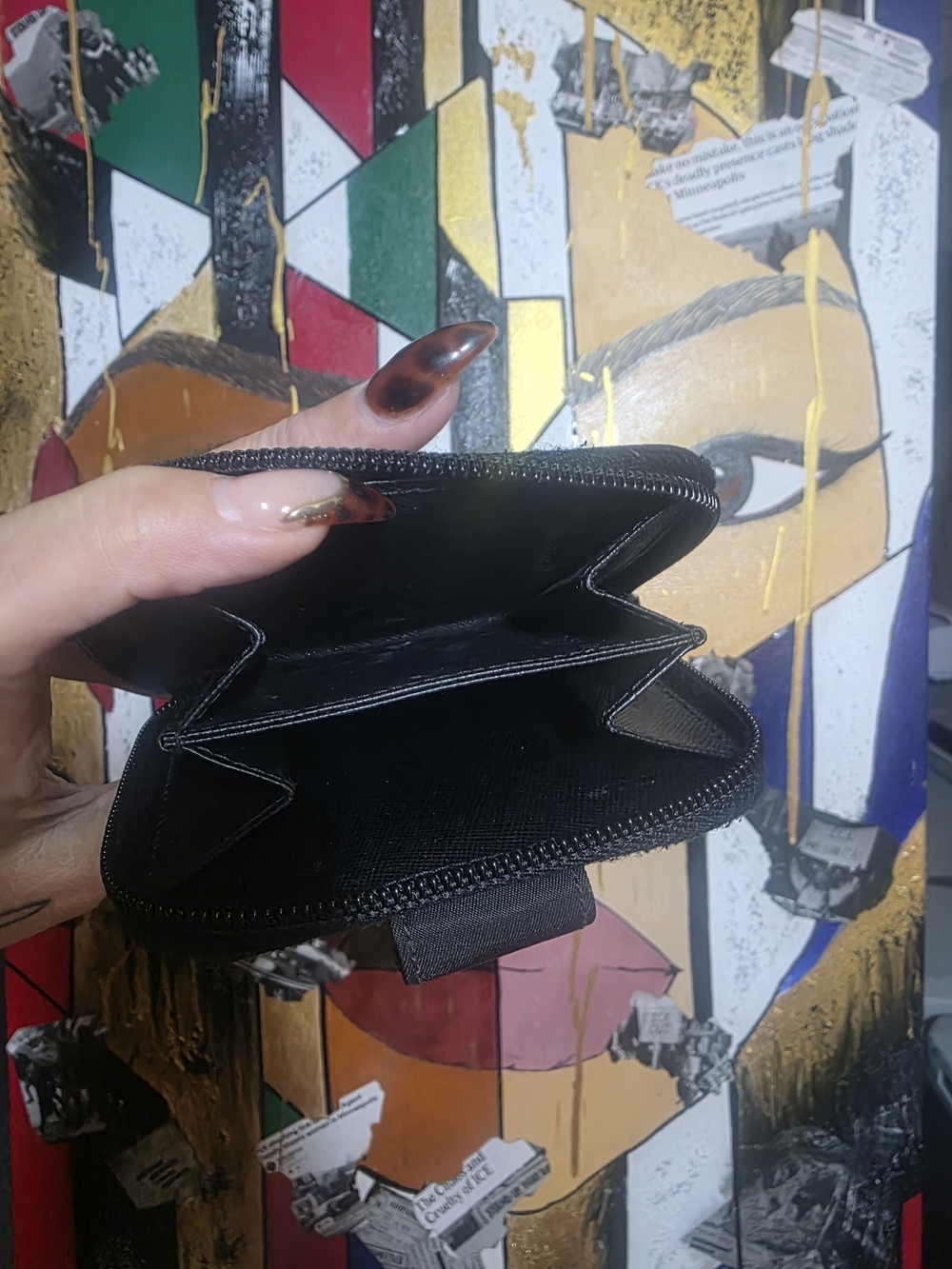 Black Zip PRADA Wallet Card Holder